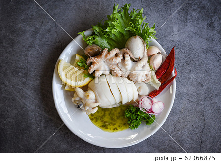 Cooked food squids octopus or cuttlefish at Cooked food squids octopus or cuttlefish at 62066875