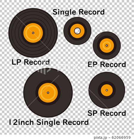 ミュージックレコードの種類 イラスト ベクターのイラスト素材