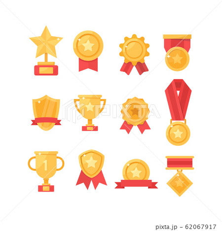 Golden cups for winners and others sport trophy 62067917
