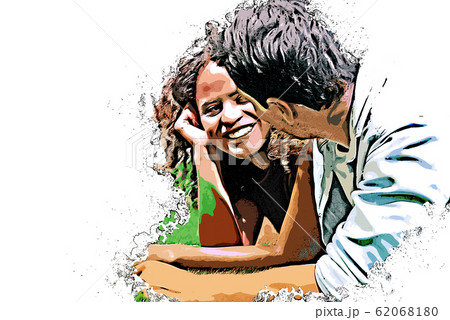 Abstract colorful couple lover business persons on watercolor illustration painting background. Abstract colorful couple lover business persons on watercolor illustration painting background. 62068180