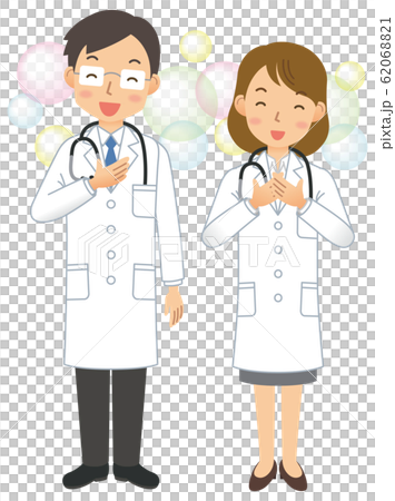 Doctor / doctor / male / female / lab coat / whole body Doctor / doctor / male / female / lab coat / whole body 62068821