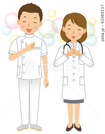 看護師/医師/医者/男性/女性/白衣/全身⑫ 看護師/医師/医者/男性/女性/白衣/全身⑫ 62069237