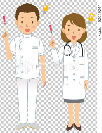 看護師／医師／医者／男性／女性／白衣／全身⑤ 62069244