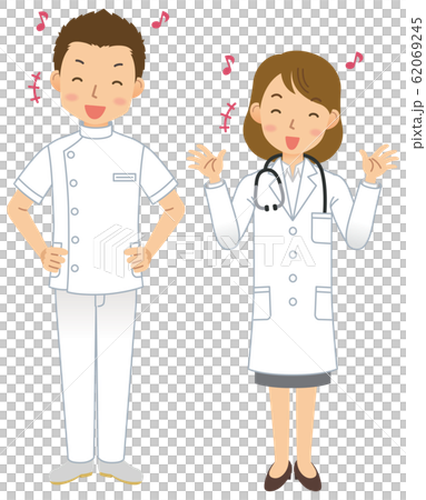 看護師／医師／医者／男性／女性／白衣／全身④ 62069245