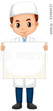 Muslim boy in science gown on isolated background 62069537