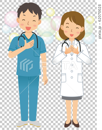 Doctor / doctor / male / female / scrub / lab coat / whole body 62070028
