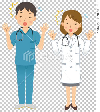 Doctor / doctor / male / female / scrub / lab coat / whole body 62070030