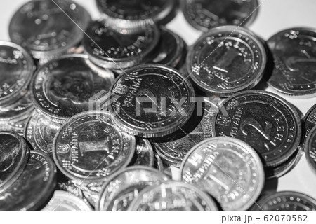 metal coins, one and two hryvnia nominee, slide 62070582