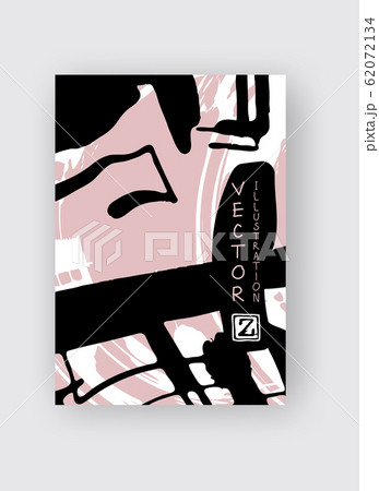 Black and coral ink brush stroke on white Black and coral ink brush stroke on white 62072134