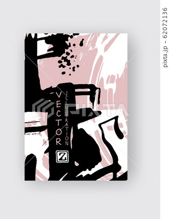 Black and coral ink brush stroke on white 62072136