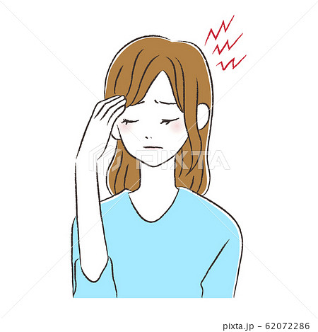 風邪　頭痛　女性 62072286