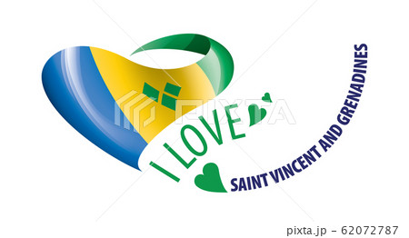 National flag of the Saint Vincent and the Grenadines in the shape of a heart and the inscription I love Saint Vincent and the Grenadines. Vector illustration National flag of the Saint Vincent and the Grenadines in the shape of a heart and the inscription I love Saint Vincent and the Grenadines. Vector illustration 62072787