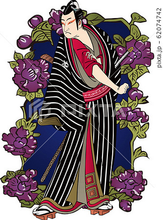 浮世絵　歌舞伎役者＆花　その38 62074742