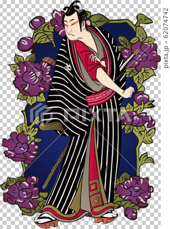浮世絵　歌舞伎役者＆花　その38 62074742