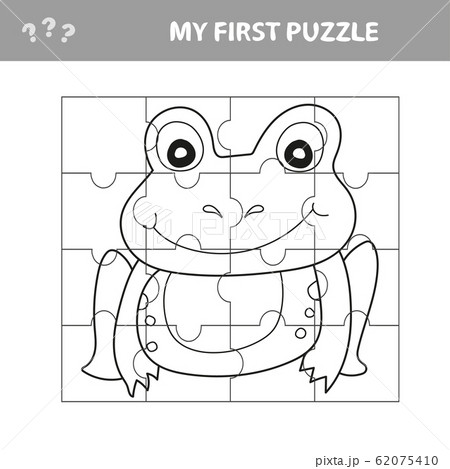 Education paper game for children, Frog. Use parts to create the image. Education paper game for children, Frog. Use parts to create the image. 62075410