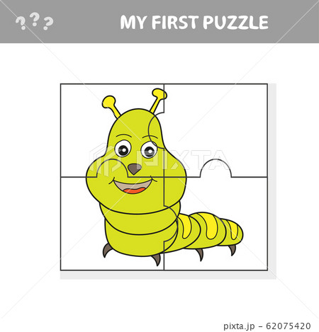 Use puzzle and restore the picture. Paper game for kids. The easy level 62075420