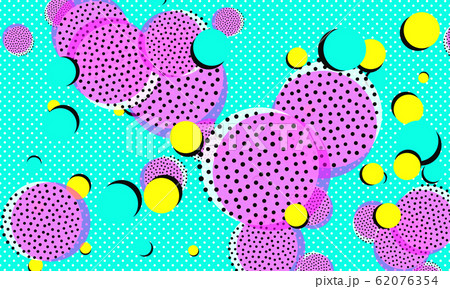 80s background. Color dots. Memphis pattern.Vector 62076354