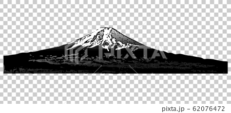富士山 イラスト 白黒 のイラスト素材