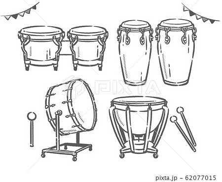 パーカッションのイラスト素材セット のイラスト素材 62077015 Pixta