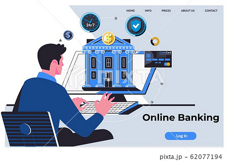 Online Banking Technology Ecommerce Commercial Concept.Flat vector illustration 62077194