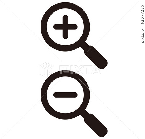 虫眼鏡アイコンセットのイラスト素材