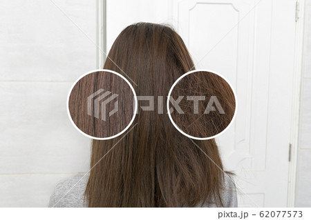 Healthy hair care keratin. Before and after Healthy hair care keratin. Before and after 62077573