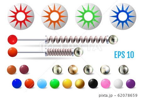 Realistic colored pinball elements 62078659