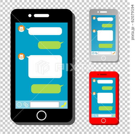 スマホのライン画面イラストイメージのイラスト素材