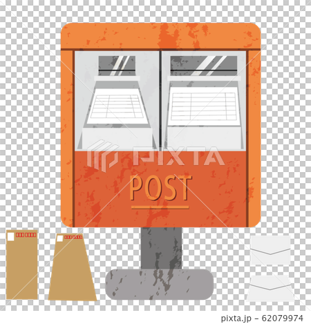 Illustration of two holes post flat design rust texture 62079974