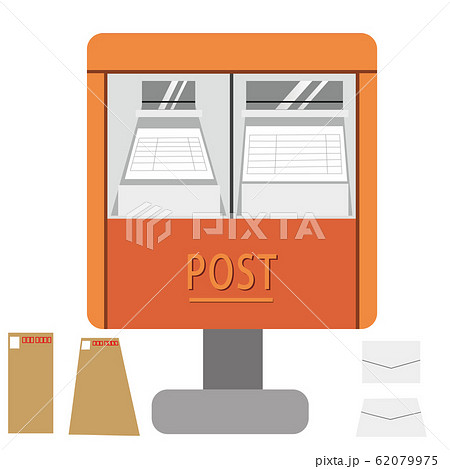 二穴ポストのイラストレーション フラットデザイン 62079975