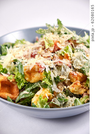 American salad with waffles and parmesan, lettuce 62080165