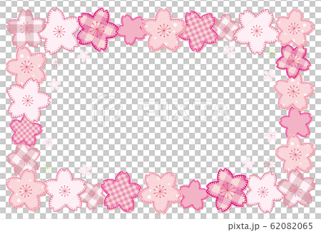 Applique style cherry blossom frame rectangle Applique style cherry blossom frame rectangle 62082065