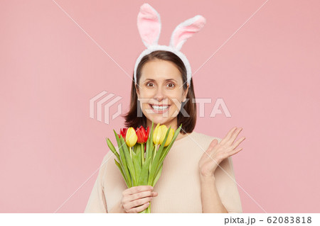 Easter portrait of happy woman Easter portrait of happy woman 62083818