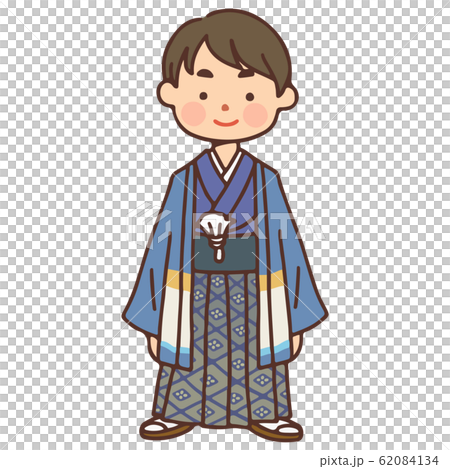 着物を着た男の子のイラスト素材