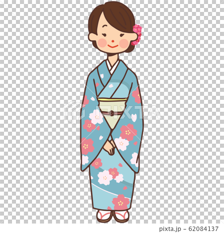 一個穿著和服的女人的插圖 62084137