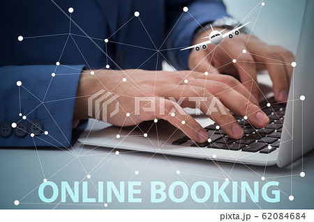 Concept of online air travel booking Concept of online air travel booking 62084684
