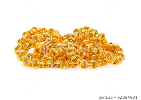 gold necklace isolated on white background 62084801
