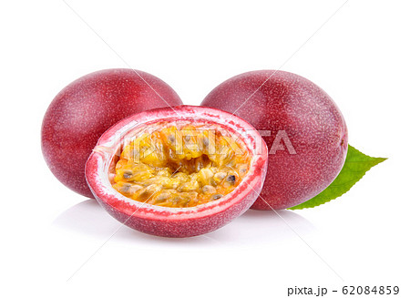 Passion fruit isolated on white background. 62084859