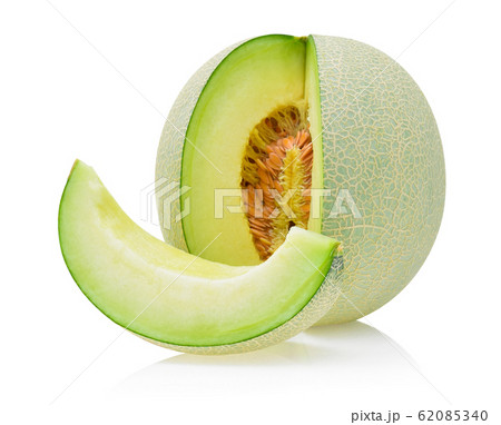 green melon isolated on white background green melon isolated on white background 62085340