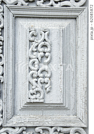old wooden carved door fragment with ornaments 62085872