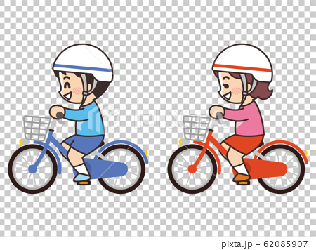 自転車に乗っている子供 サイクリングのイラスト素材