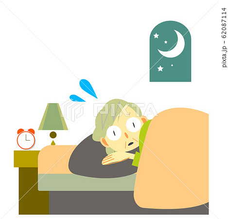 シニア女性　睡眠トラブル 62087114