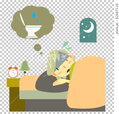 シニア女性　夜間トイレトラブル 62087119