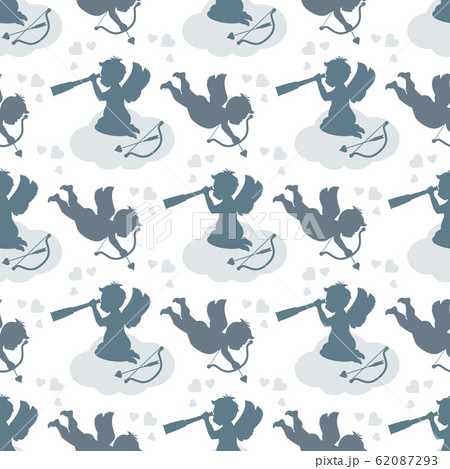Vector seamless pattern Valentine's Day Cupidのイラスト素材 [62087293] - PIXTA