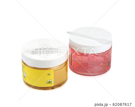 Cosmetic Cream Gel Texture and eye patches Isolated On White Background. Cosmetic Cream Gel Texture and eye patches Isolated On White Background. 62087617