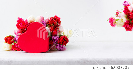 Fresh tulips flowers with heart Fresh tulips flowers with heart 62088287