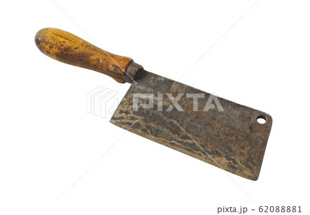 Old wood-handled meat cleaver Old wood-handled meat cleaver 62088881