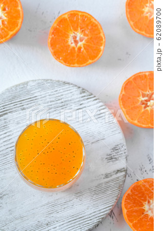 Orange juice with basil seeds Orange juice with basil seeds 62089700