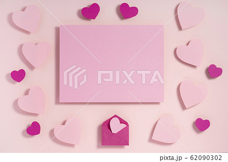 Valentine hearts with shadow, blank sheet of 62090302