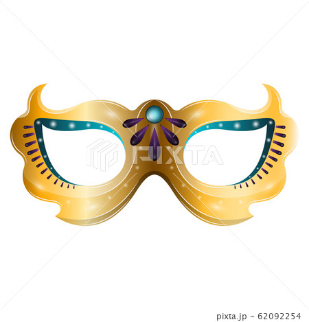 Isolated golden carnival mask 62092254